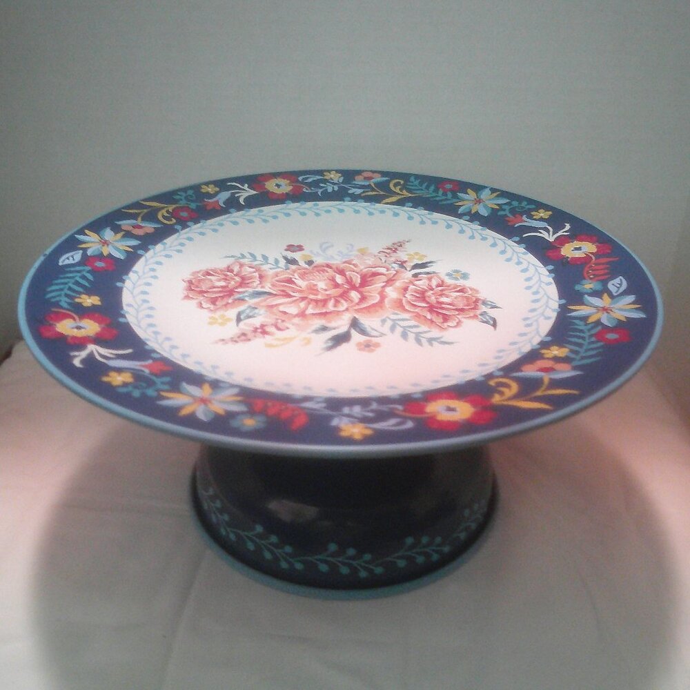 The Pioneer Woman Keepsake Floral Enamel Cake Stand